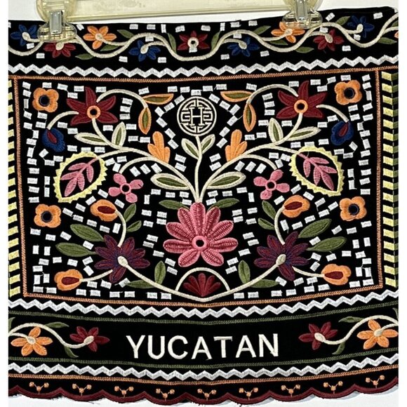 NEW Herencia Collection State Reina Black Floral Embroidered Mini Skirt - Picture 10 of 12